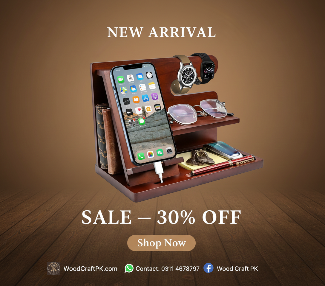 Hand Crafted Wooden Docking Station