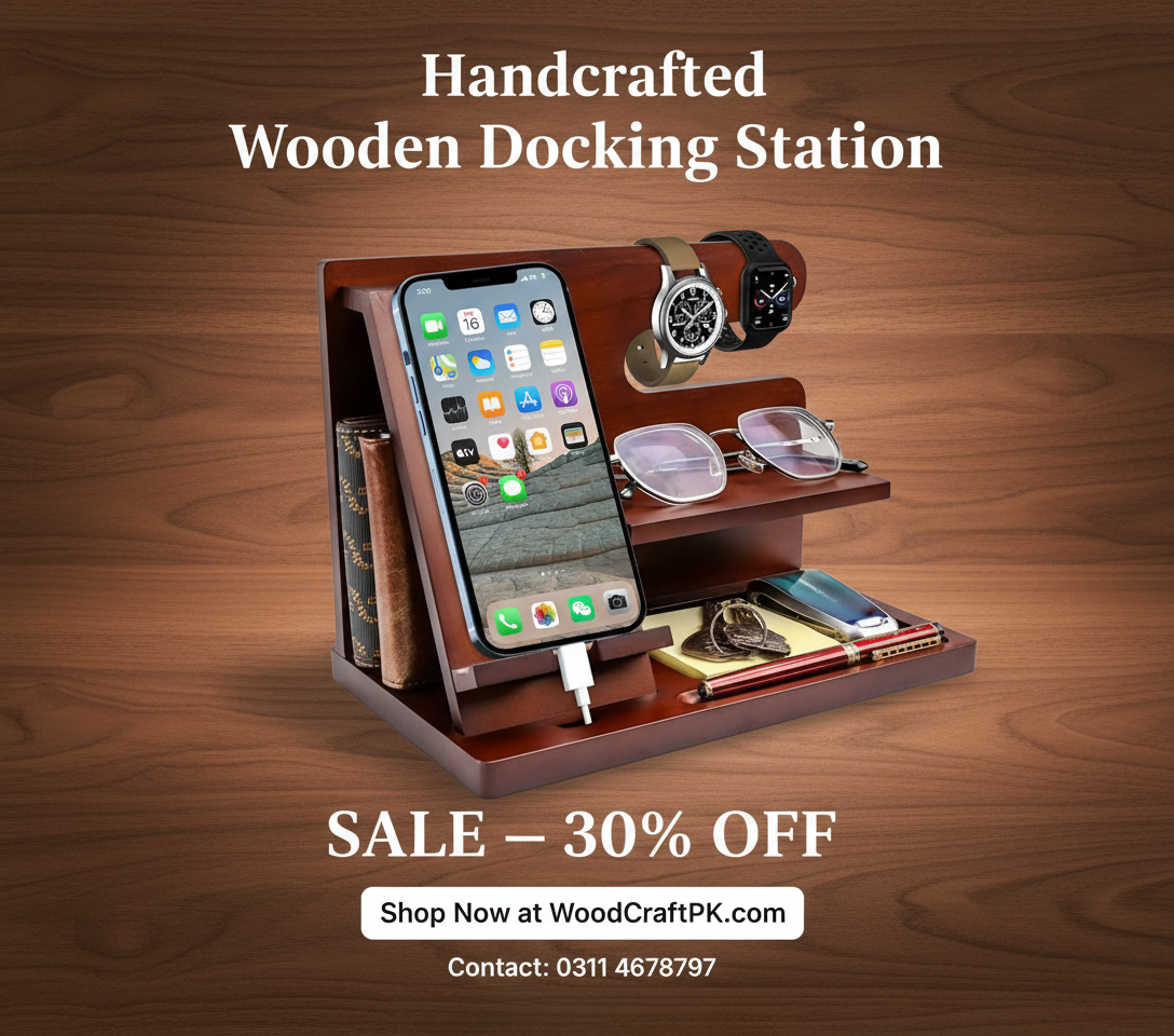 wooden docking stand